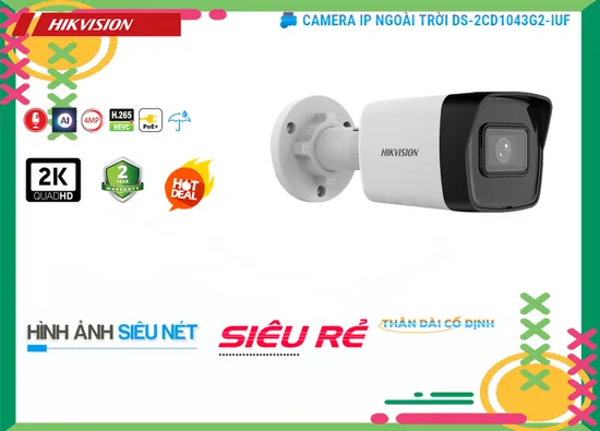 Lắp đặt camera Camera IP Hikvision DS-2CD1043G2-IUF 4MP