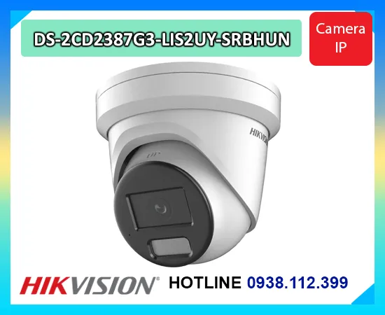 HIKVISION DS-2CD2387G3-LIS2UY/SRBHUN, Camera HIKVISION DS-2CD2387G3-LIS2UY/SRBHUN, Camera ColorVu 8MP, Camera IP Hikvision 8MP, Camera đèn kép ColorVu, Camera có loa báo động Hikvision, Camera ngoài trời IP67, Camera giám sát màu ban đêm