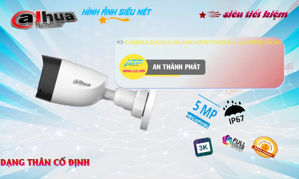 Camera An Ninh  Dahua DH-HAC-HFW1500CLP-IL-A Tiết Kiệm