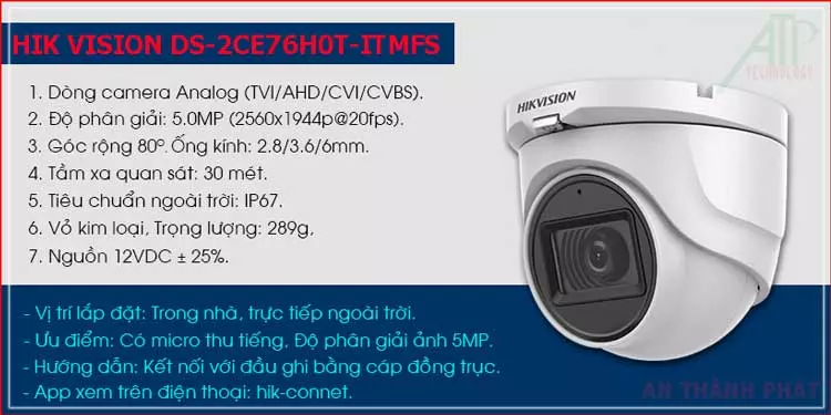CAMERA HIKVISION DS 2CE76H0T ITMFS